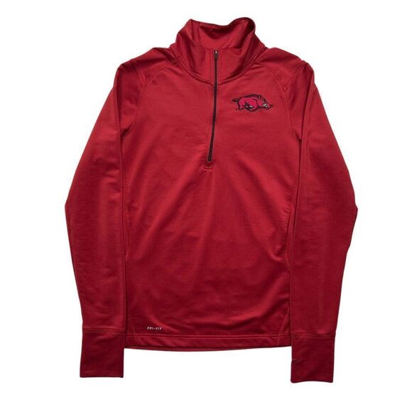 Nike Dri-Fit Men's Arkansas Razorbacks Embroidered 1/4 Zip Performance Pullover - Picture 1 of 13